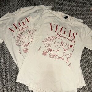 Vegas Bachelorette Tees - Gildan White and Red Short Sleeve